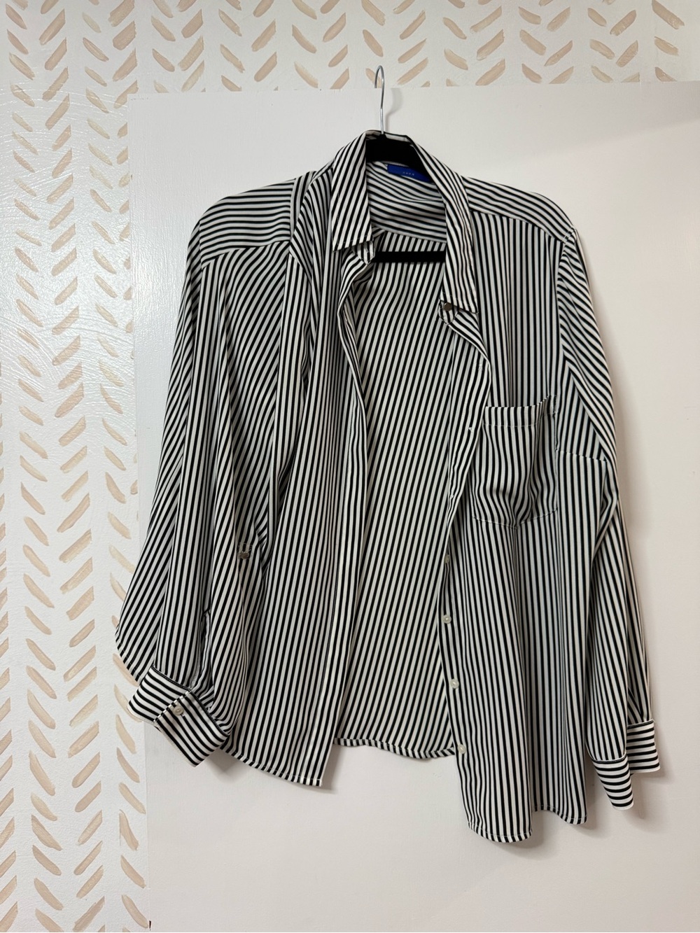 Apt. 9 Black and White Vertical Stripe Button-Up